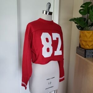 Number 87 Football Cropped Jersey Size Medium NEW!